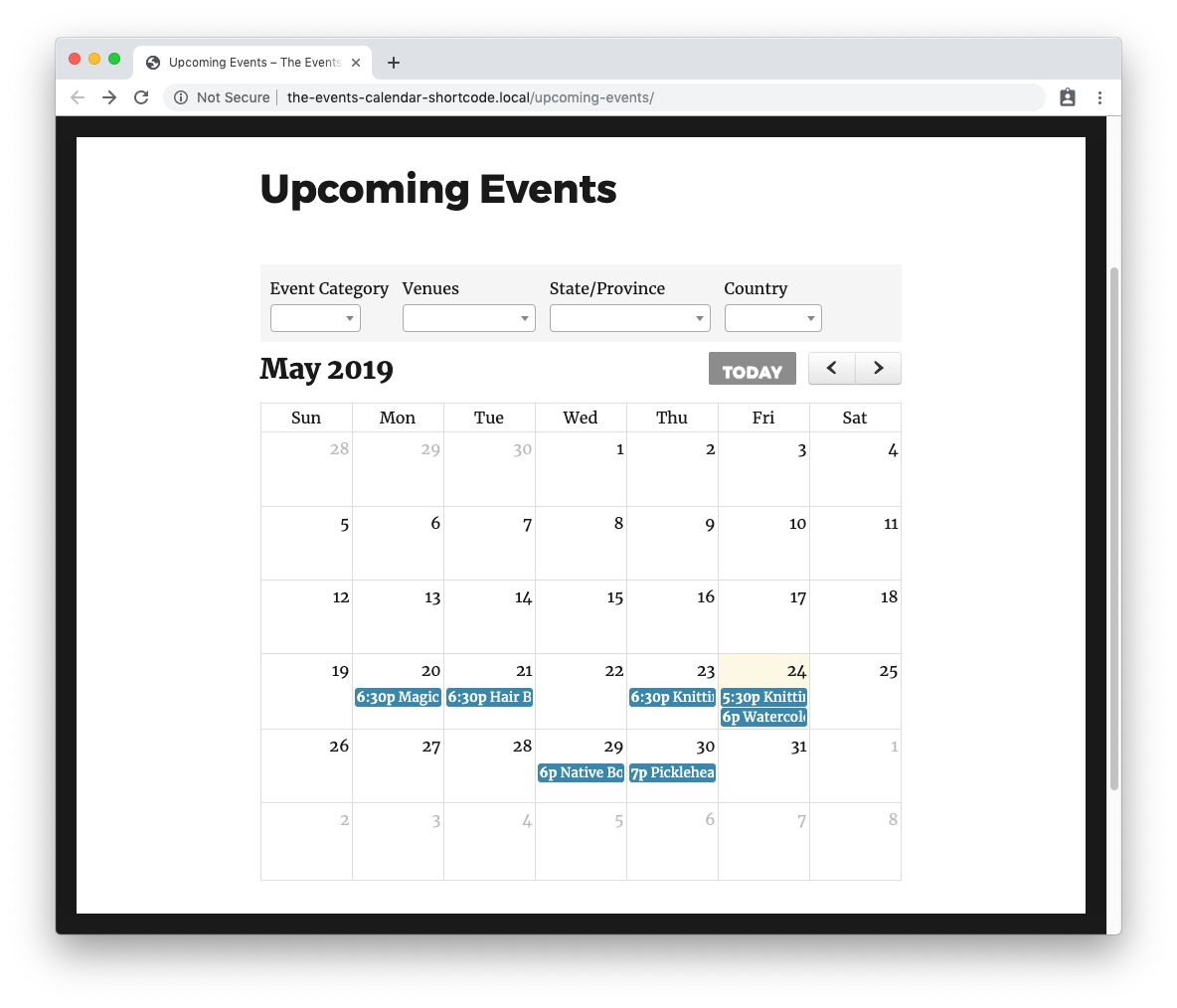 A Complete List of The Events Calendar Shortcodes A Complete List of The Events Calendar Shortcodes