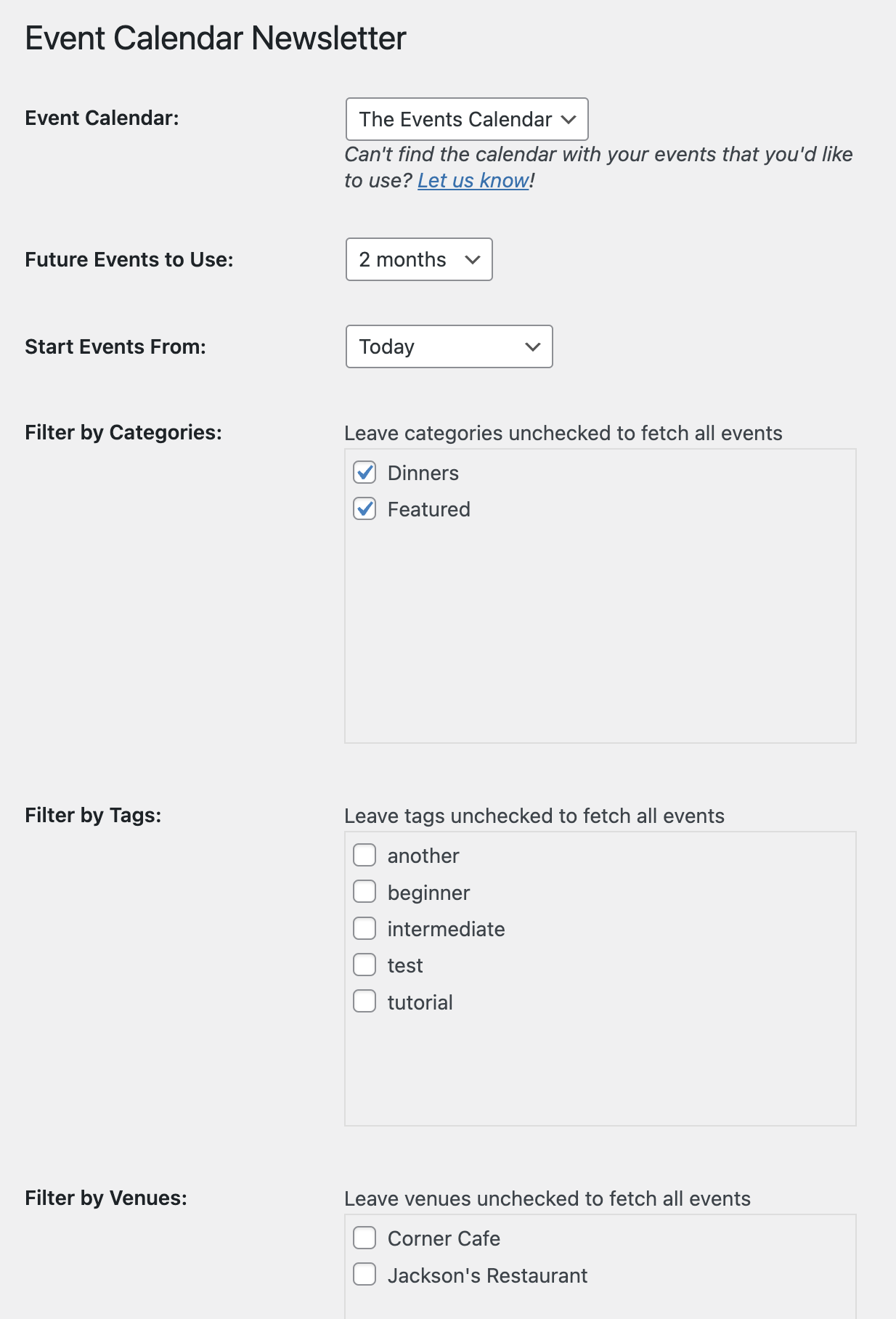 Setting up Subscriptions to your WordPress Event Calendar